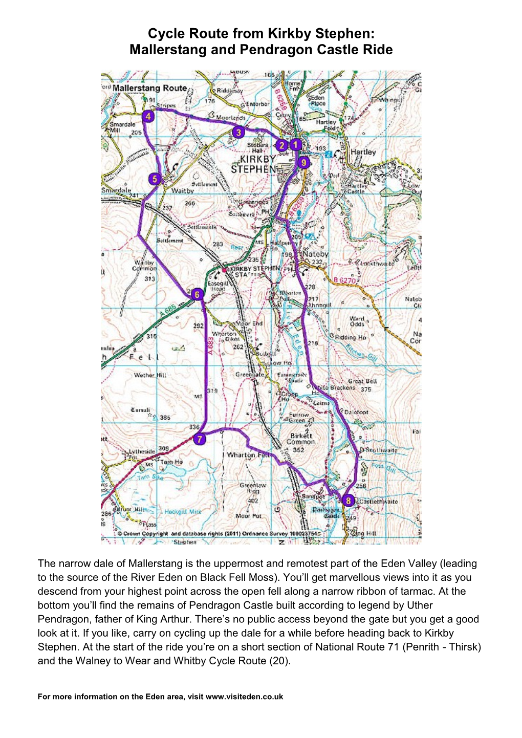 Cycle Route from Kirkby Stephen: Mallerstang and Pendragon Castle Ride