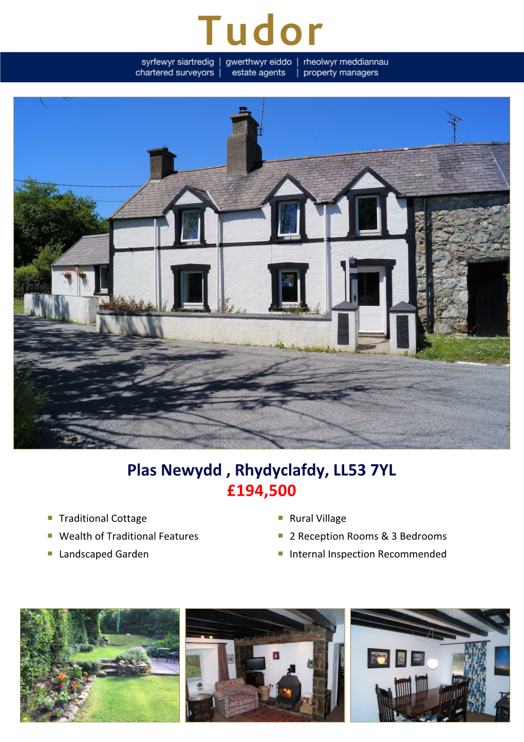 Plas Newydd , Rhydyclafdy, LL53 7YL £194,500