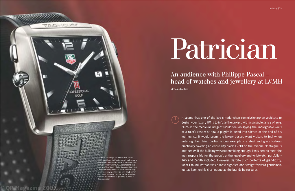 An Audience with Philippe Pascal – Head of Watches and Jewellery at LVMH