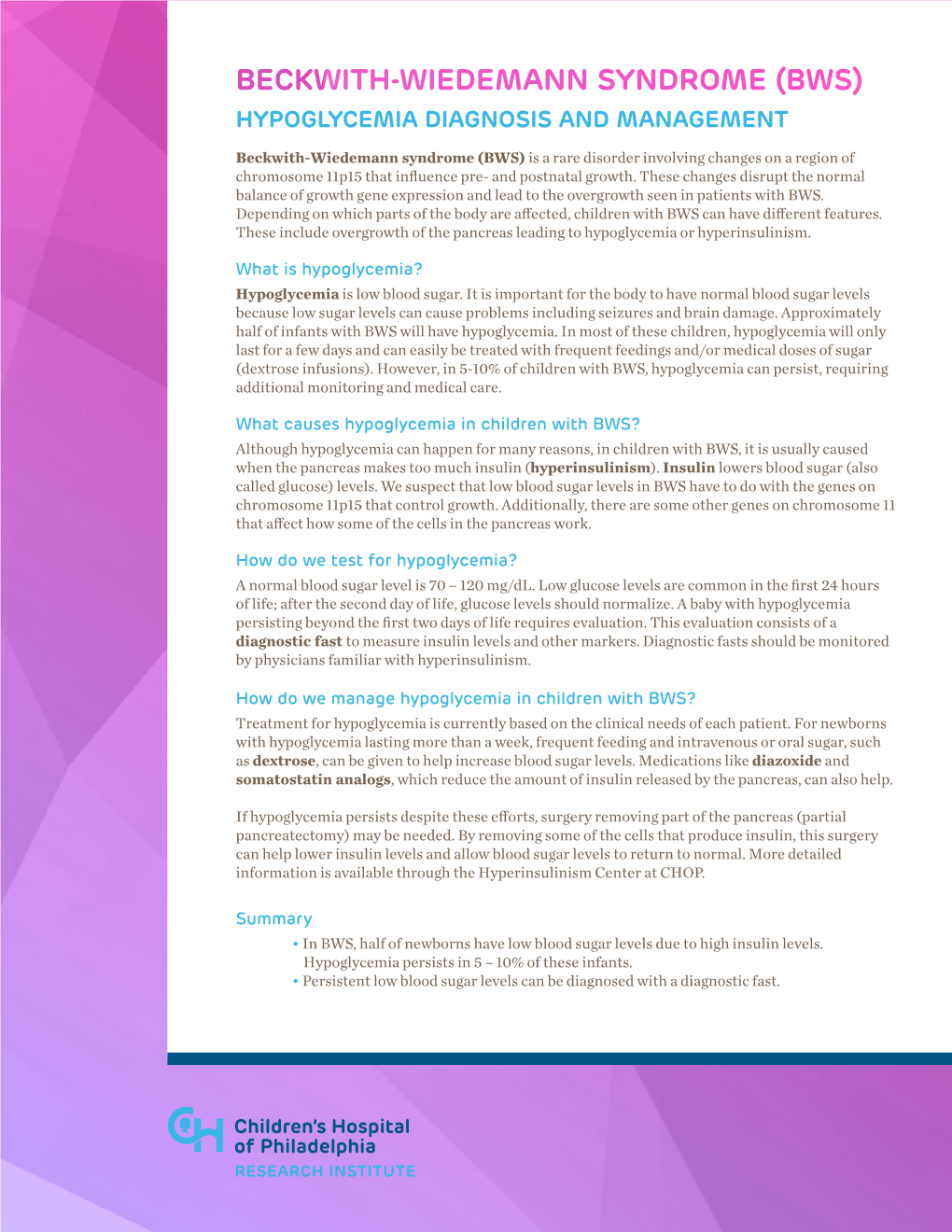 Hypoglycemia Diagnosis and Management