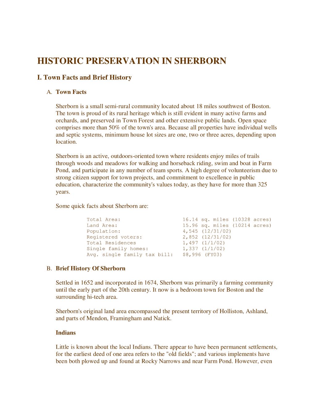 Historic Preservation in Sherborn