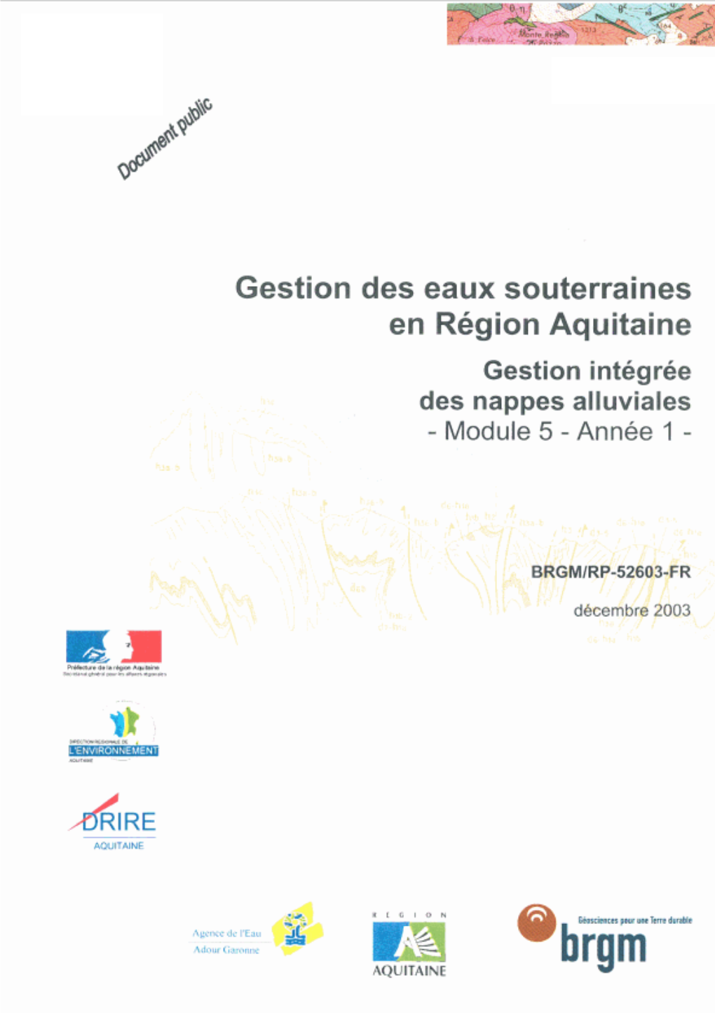 Gestion Des Eaux Souterraines En Région Aquitaine Gestion Intégrée Des Nappes Alluviales - Module 5 - Année 1