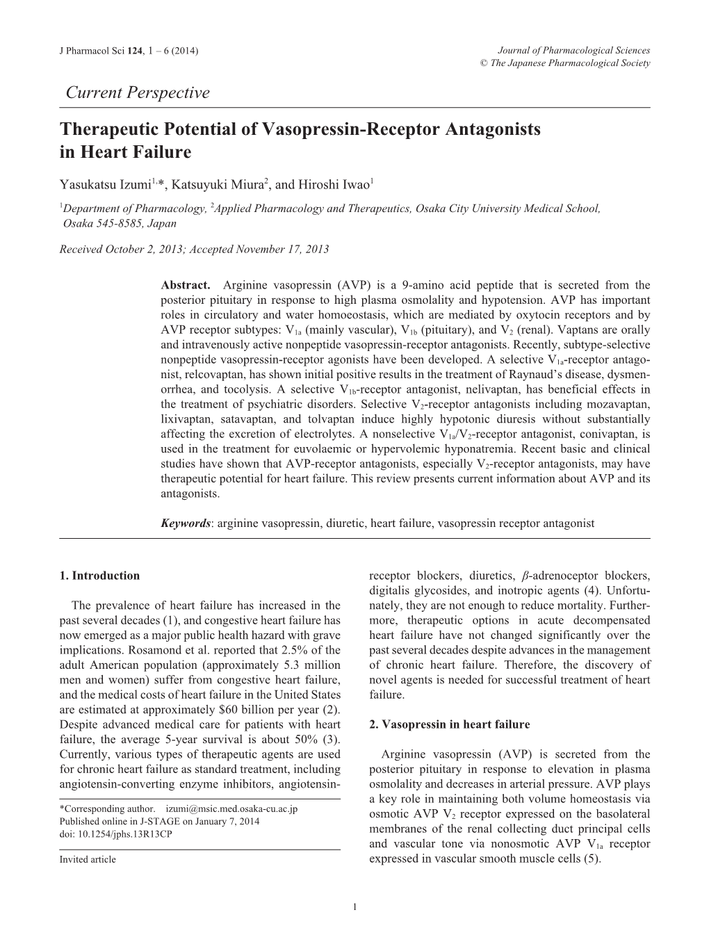 Therapeutic Potential of Vasopressin-Receptor Antagonists in Heart Failure