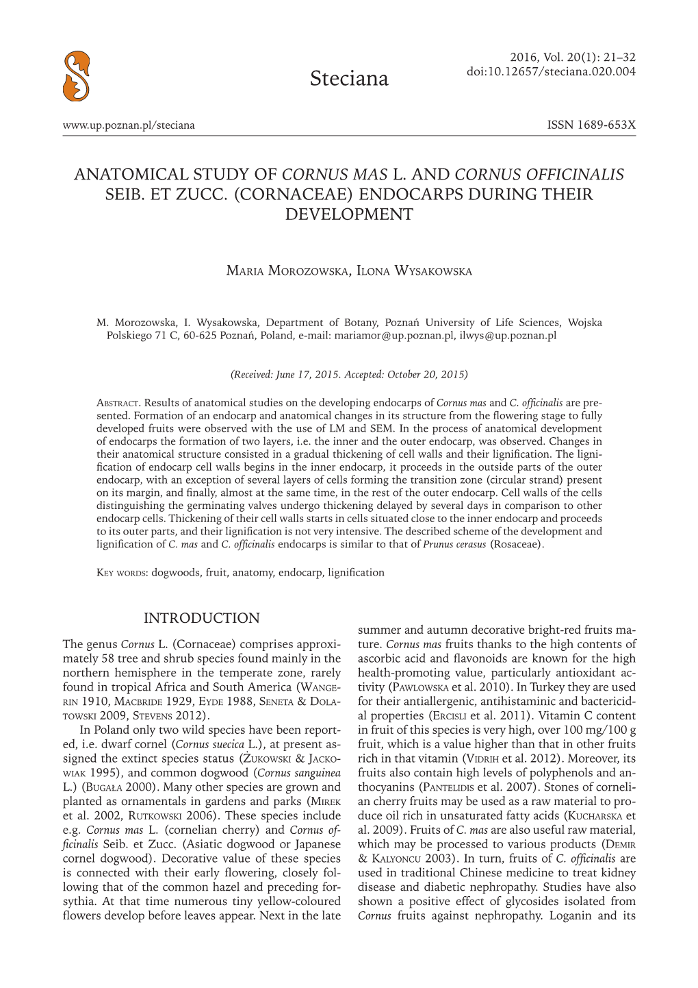 Steciana Doi:10.12657/Steciana.020.004 ISSN 1689-653X