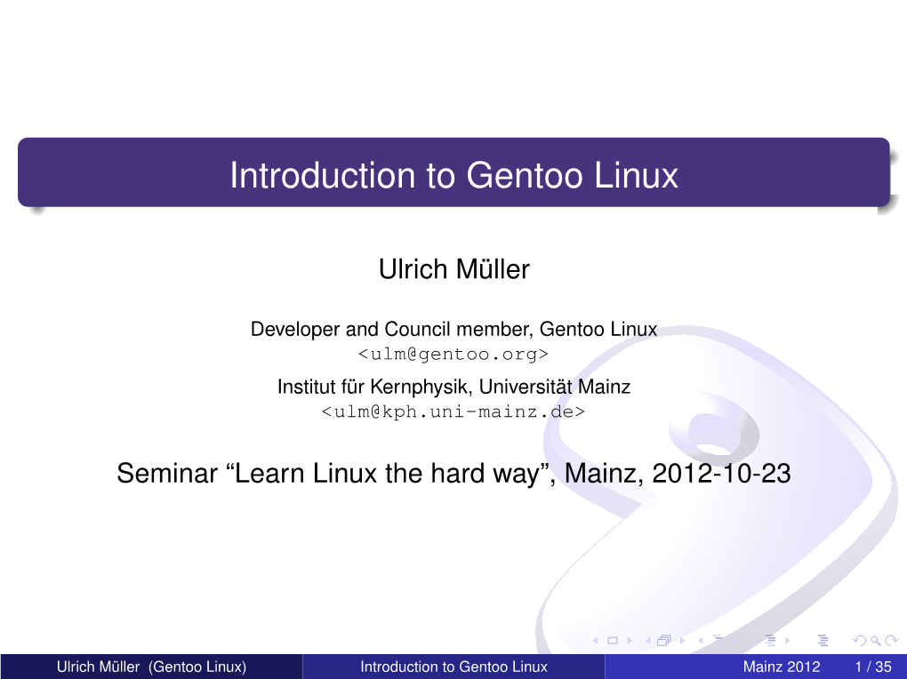 Introduction to Gentoo Linux