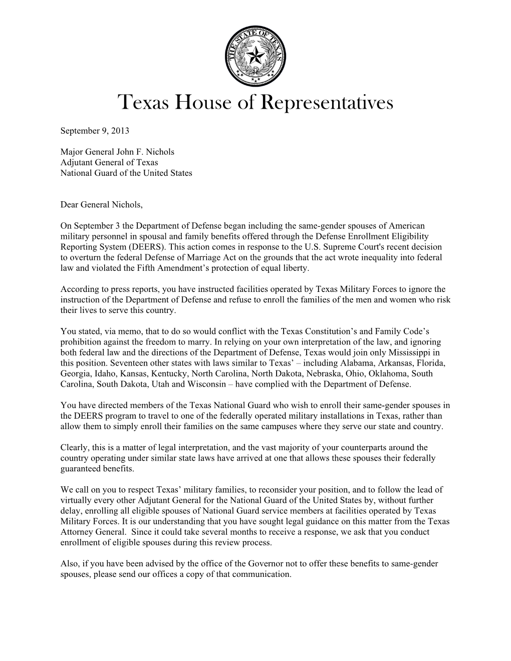 Texas House of Representatives