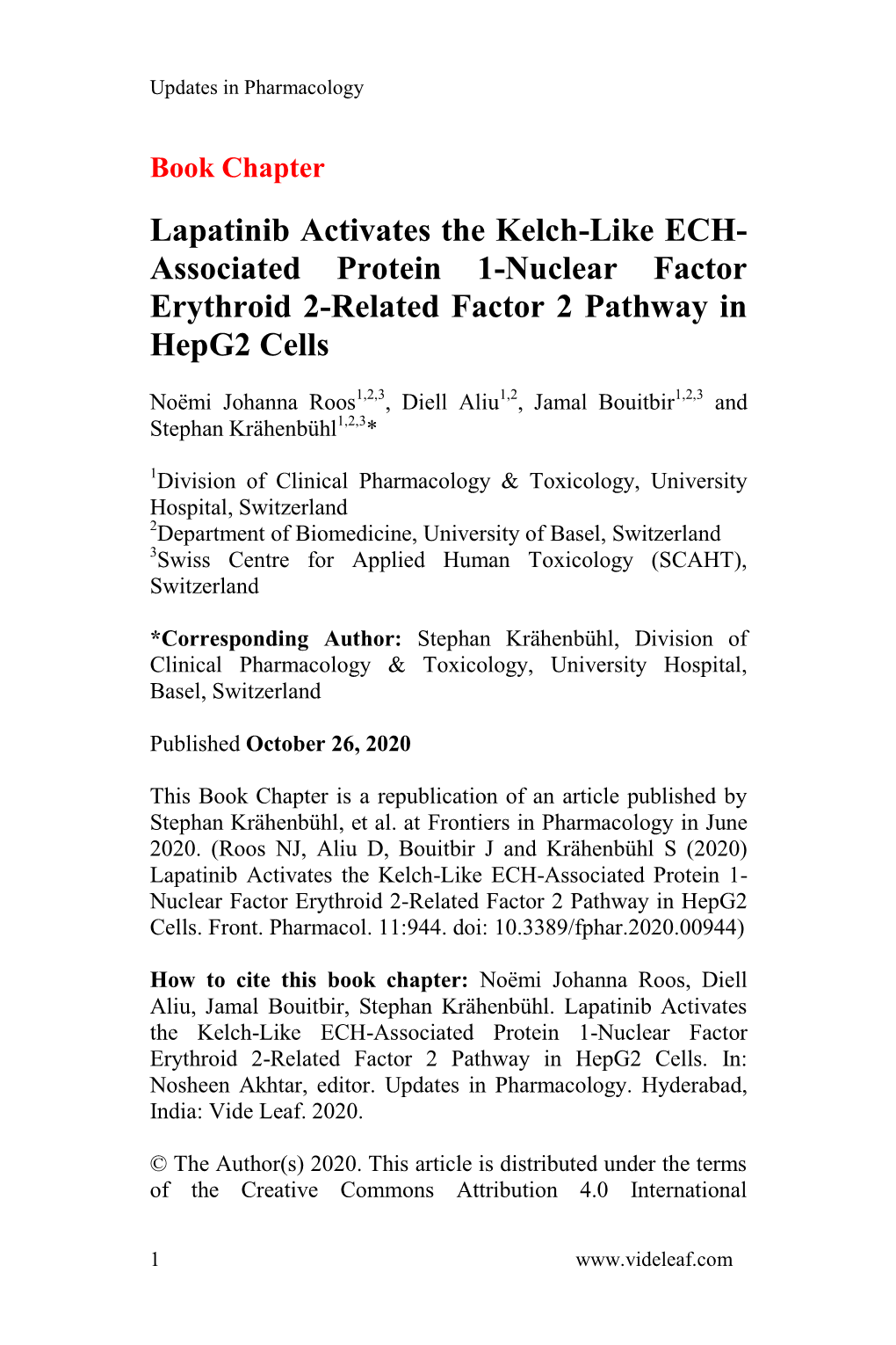 Lapatinib Activates the Kelch-Like ECH- Associated Protein 1-Nuclear Factor Erythroid 2-Related Factor 2 Pathway in Hepg2 Cells