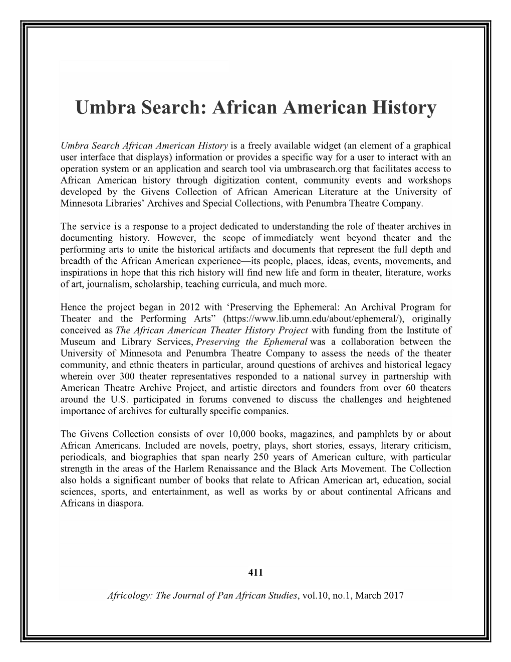 Umbra Search: African American History