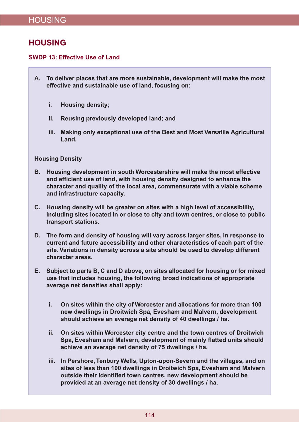 South Worcestershire Development Plan 2016