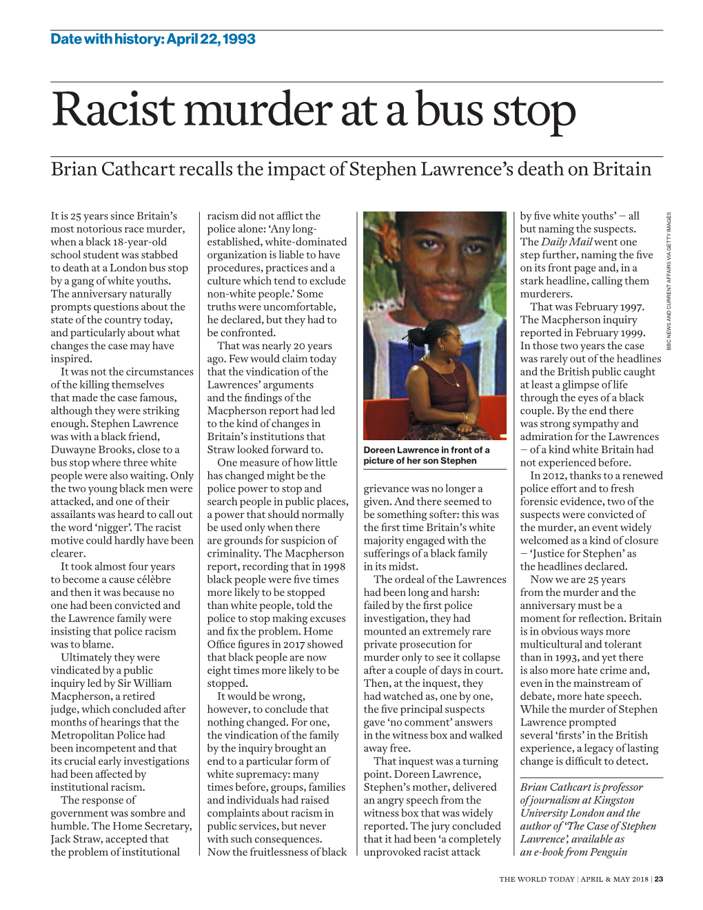 Racist Murder at a Bus Stop