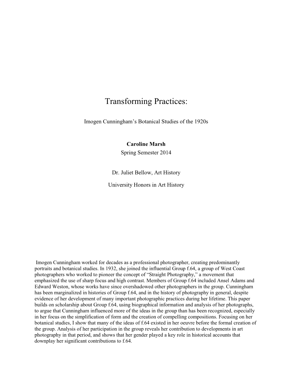 Transforming Practices