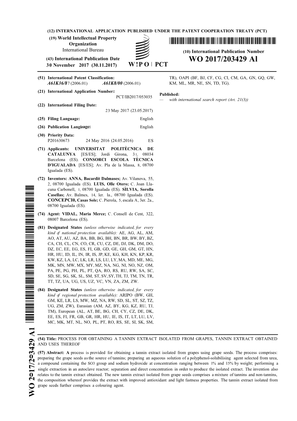 WO 2017/203429 Al 30 November 2017 (30.11.2017) W !P O PCT
