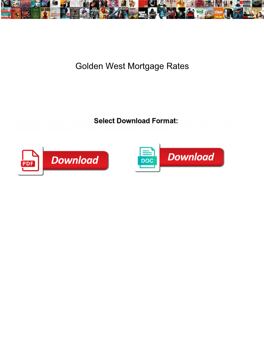 Golden West Mortgage Rates