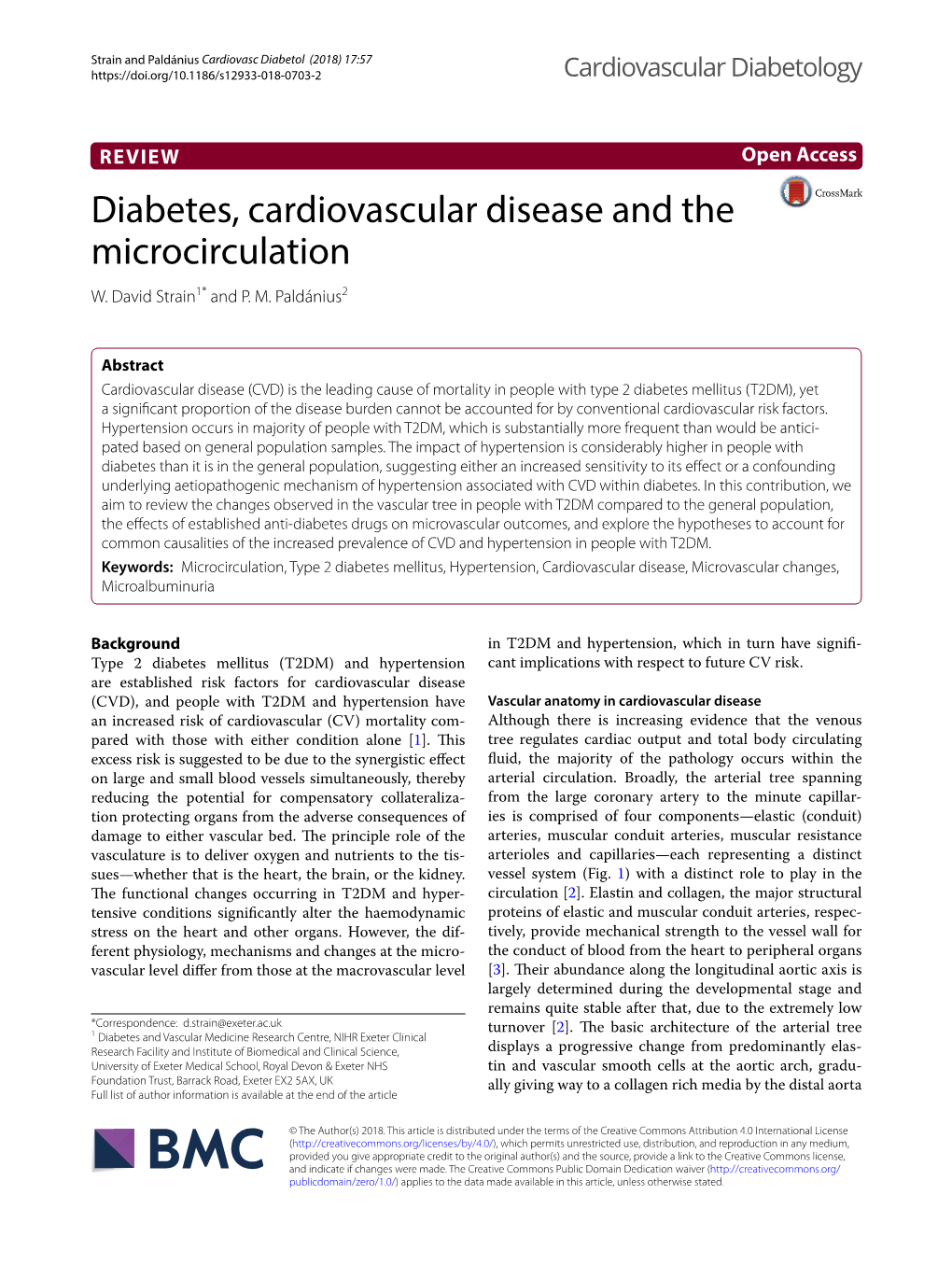 Diabetes, Cardiovascular Disease and the Microcirculation W