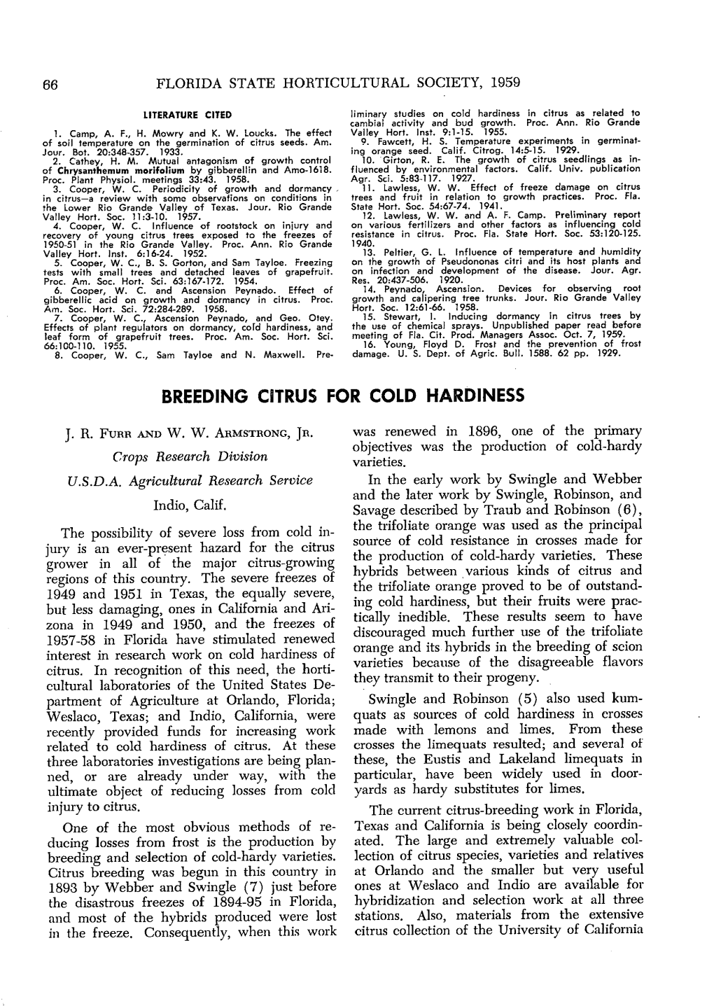 Breeding Citrus for Cold Hardiness