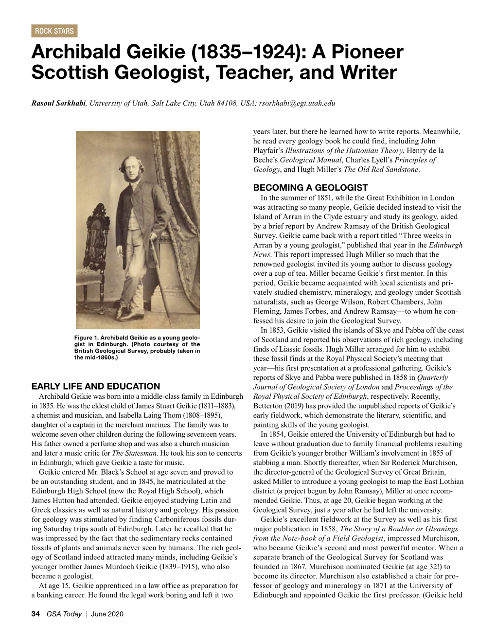 Archibald Geikie (1835–1924): a Pioneer Scottish Geologist, Teacher, and Writer