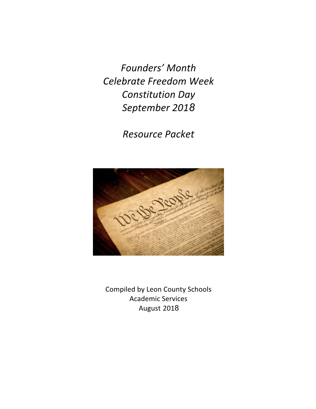 Founders' Month Celebrate Freedom Week Constitution Day September