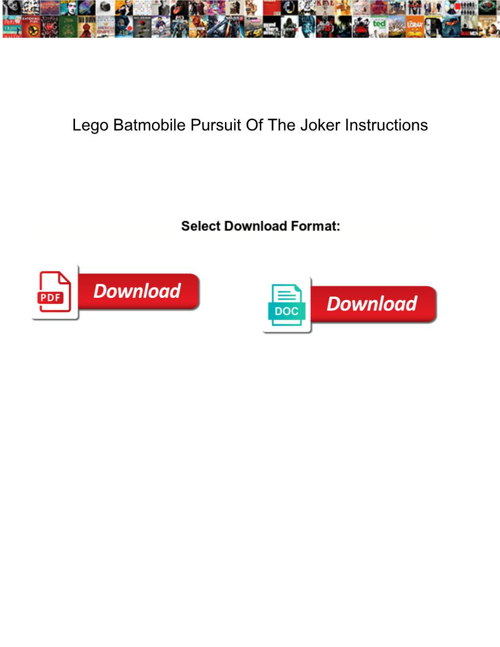 Lego Batmobile Pursuit of the Joker Instructions