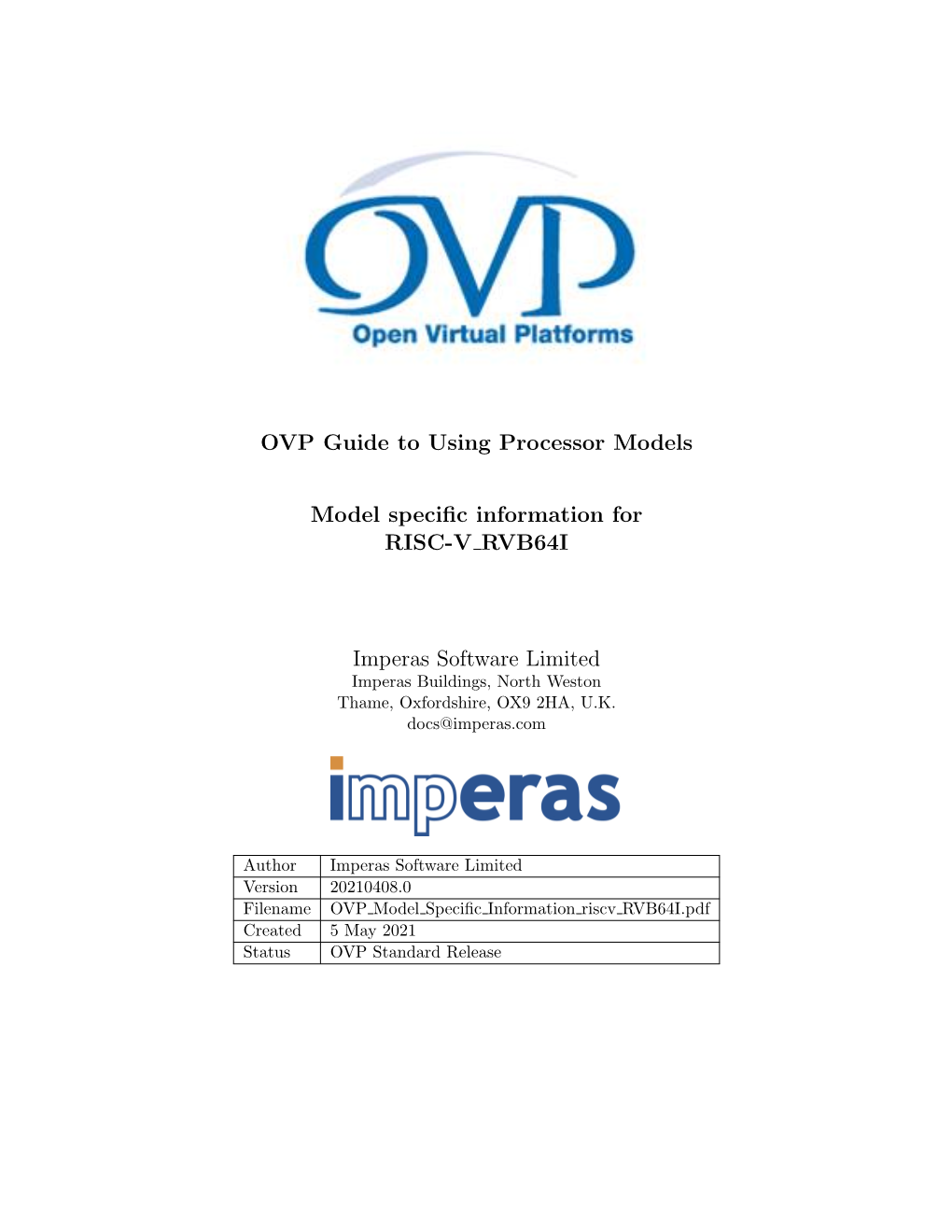 OVP Guide to Using Processor Models