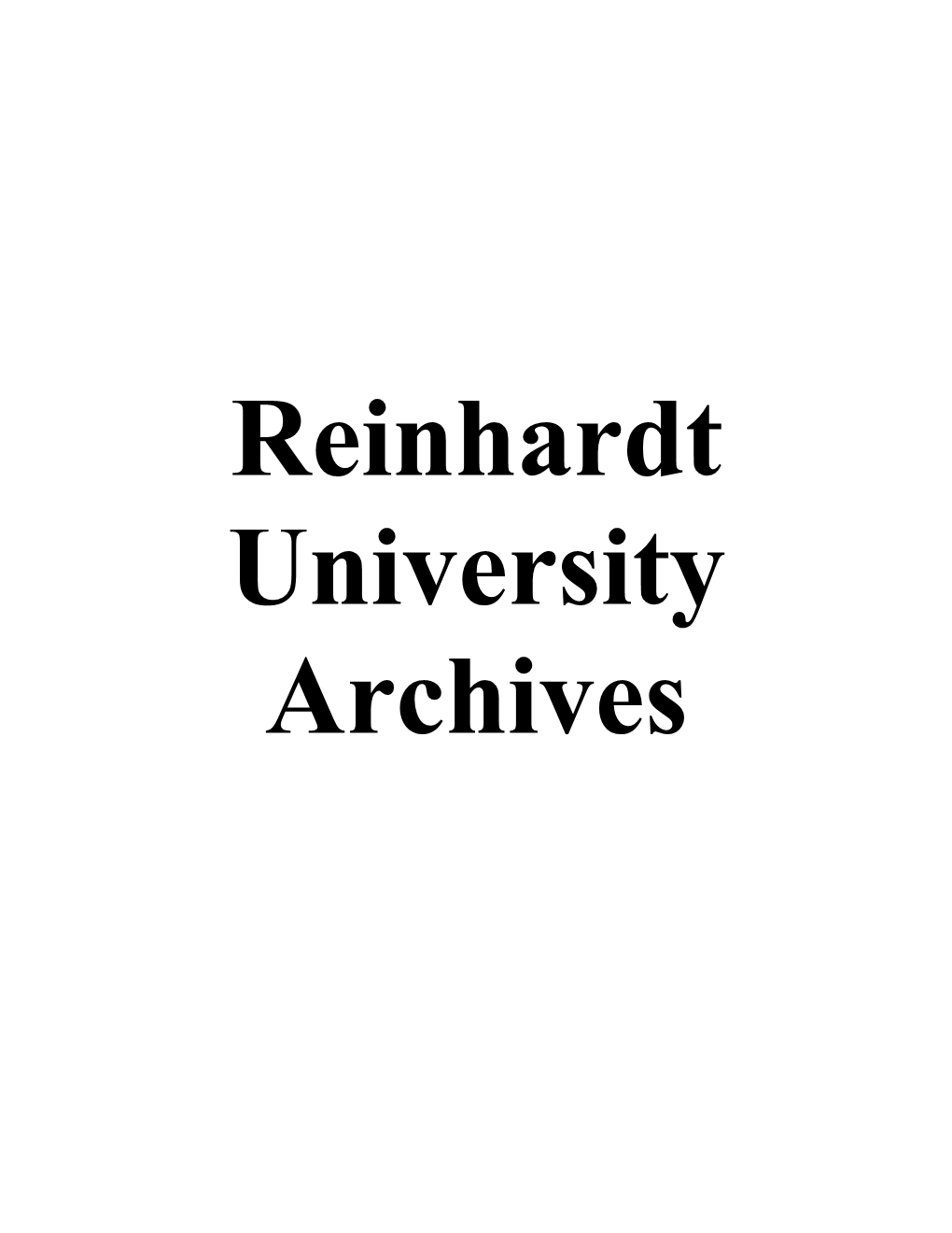 Reinhardt College Archives