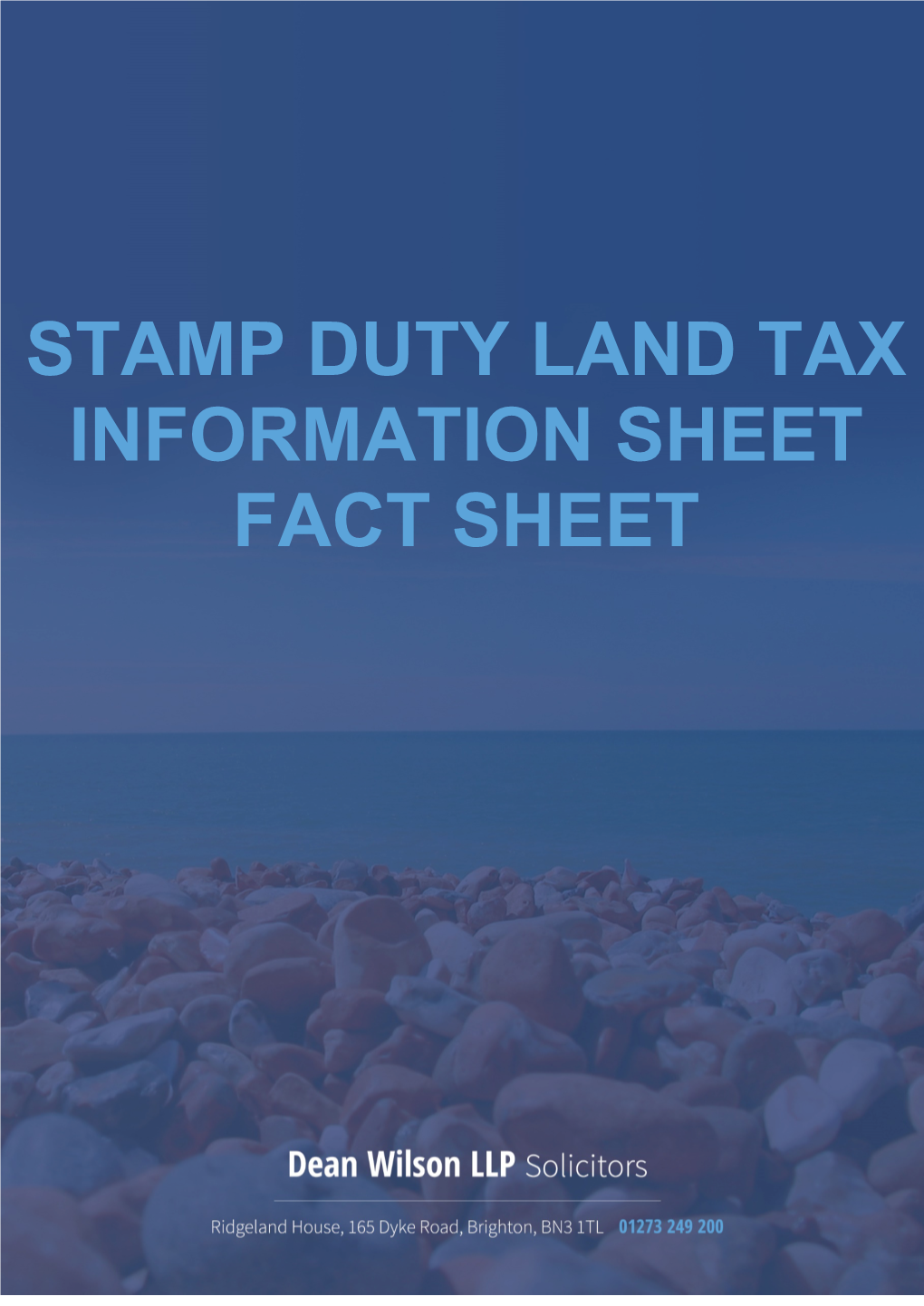 Stamp Duty Land Tax Information Sheet Fact Sheet