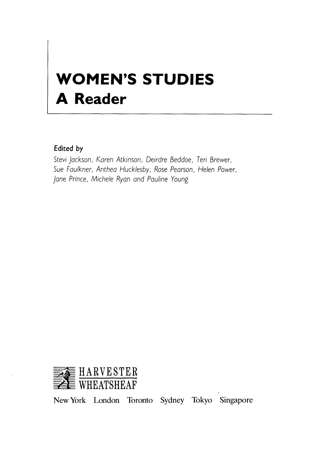 WOMEN's STUDIES a Reader