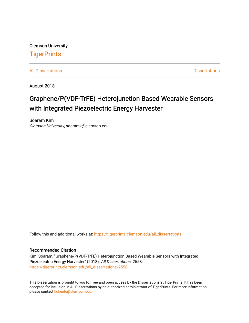Graphene/P(VDF-Trfe) Heterojunction Based Wearable Sensors with Integrated Piezoelectric Energy Harvester