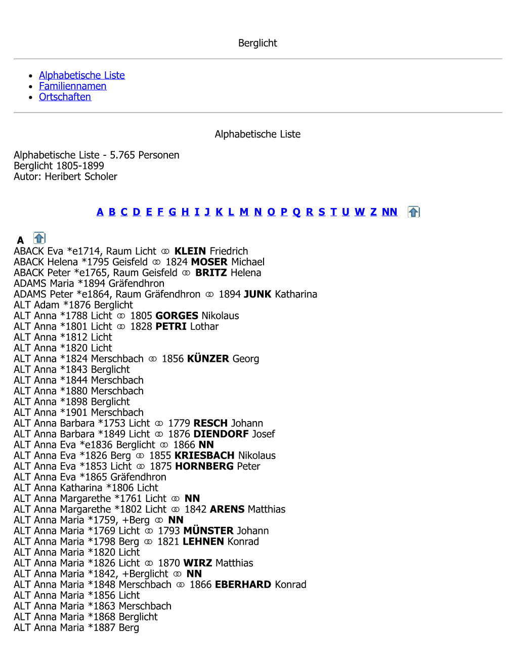 5.765 Personen Berglicht 1805-1899 Autor: Heribert Scholer