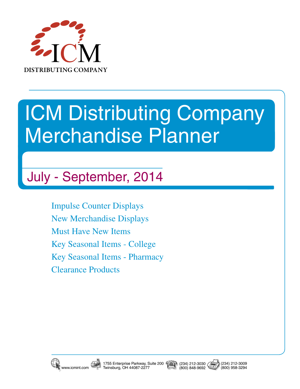 ICM Distributing Company Merchandise Planner