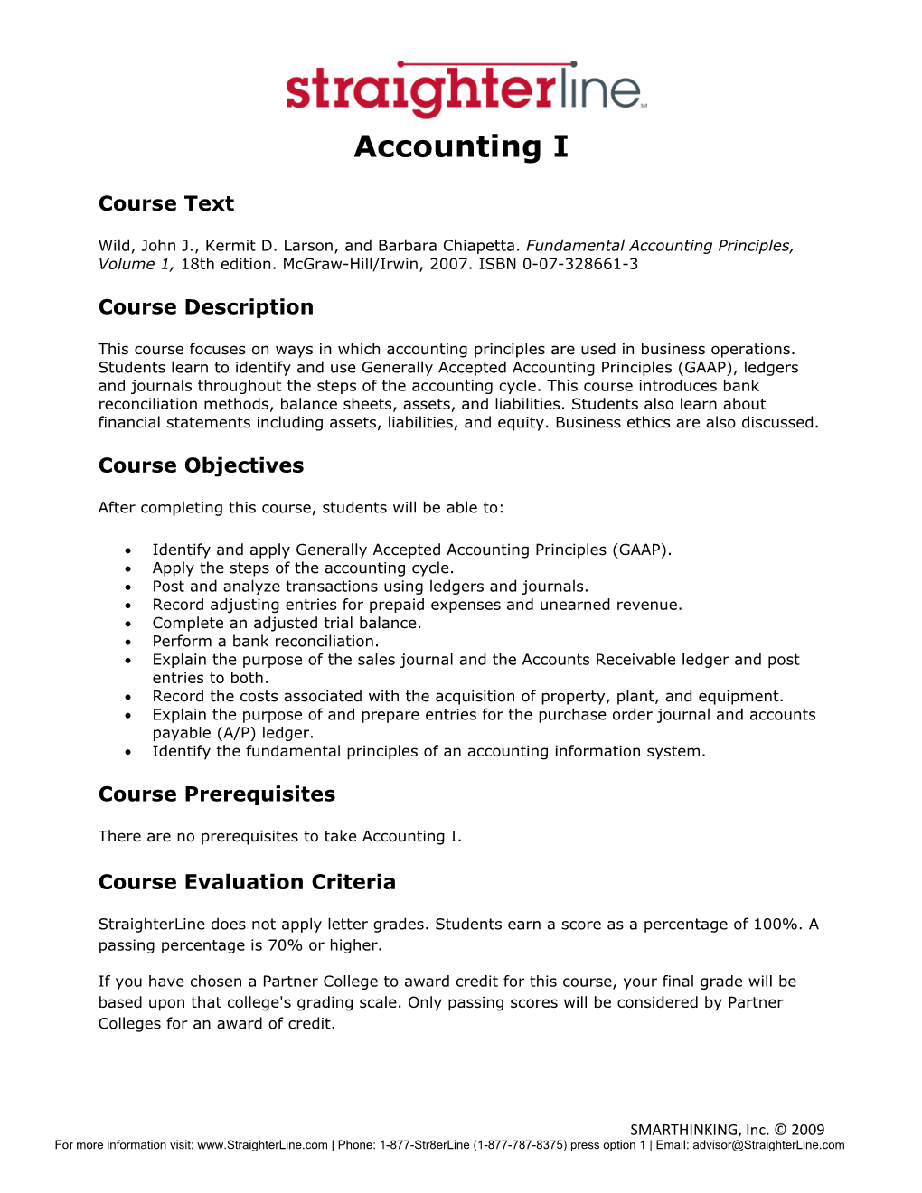 Accounting I