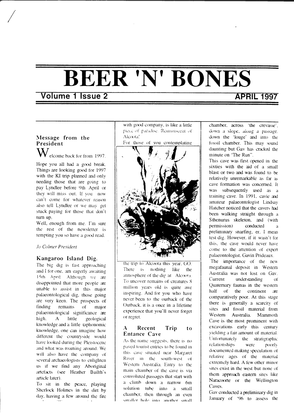 BEER'i\I'bones Volume1 Lssue2 APRITJ-Gg7