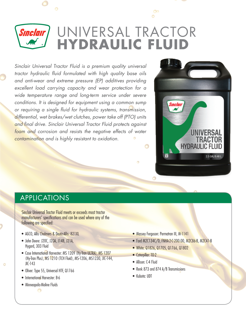 Sl Premium Universal Tractor Hydraulic Fluid