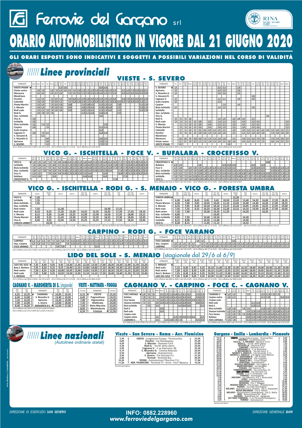 Ischitella 6,55 11,35 11,55 15,05 Rodi Scalo 5,45 6,55 7,20 7,45 9,05 9,40 10,10 13,05 13,10 14,35 15,35 15,35 16,05 17,10 21,25 21,30 Ischitella Rodi G