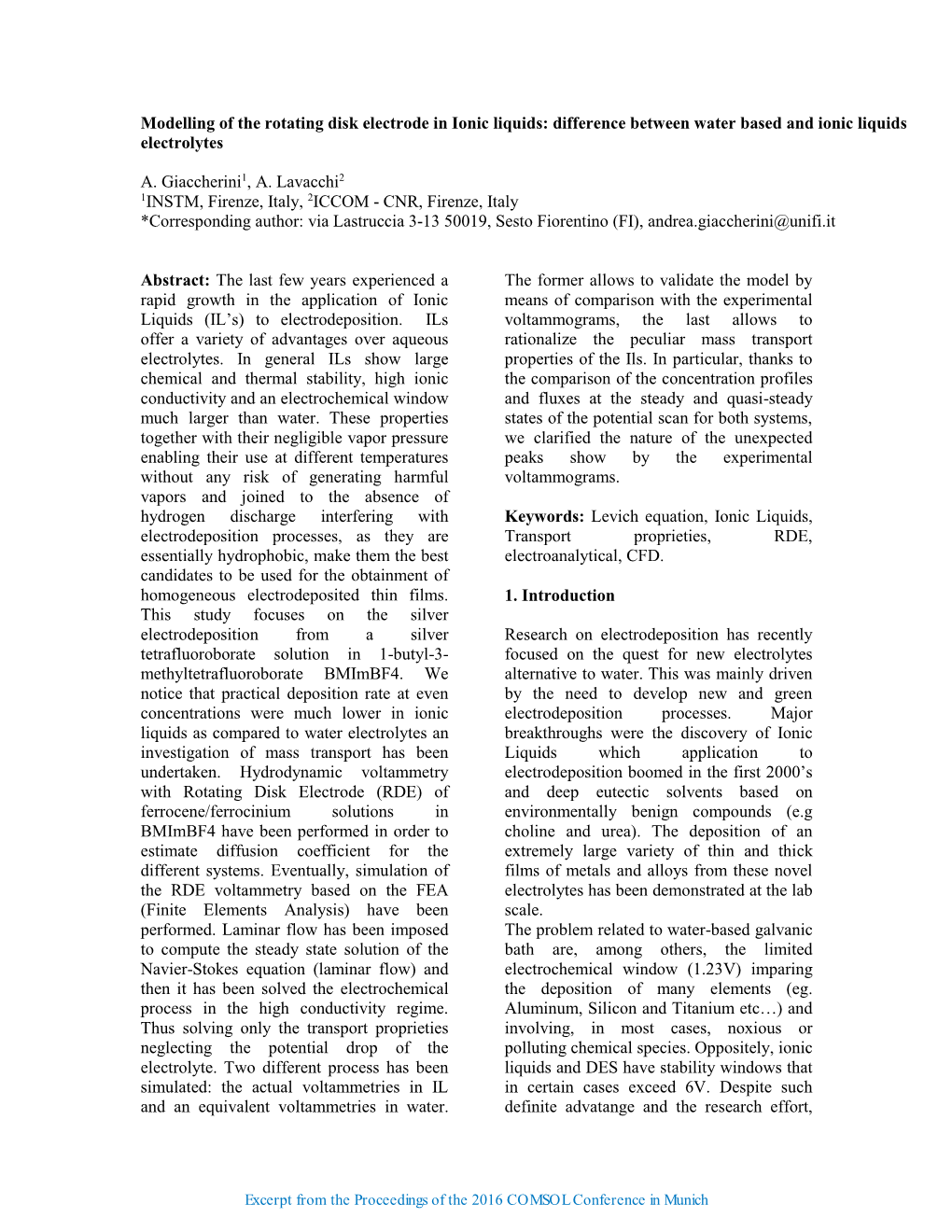 Modelling of the Rotating Disk Electrode in Ionic Liquids: Difference Between Water Based and Ionic Liquids Electrolytes