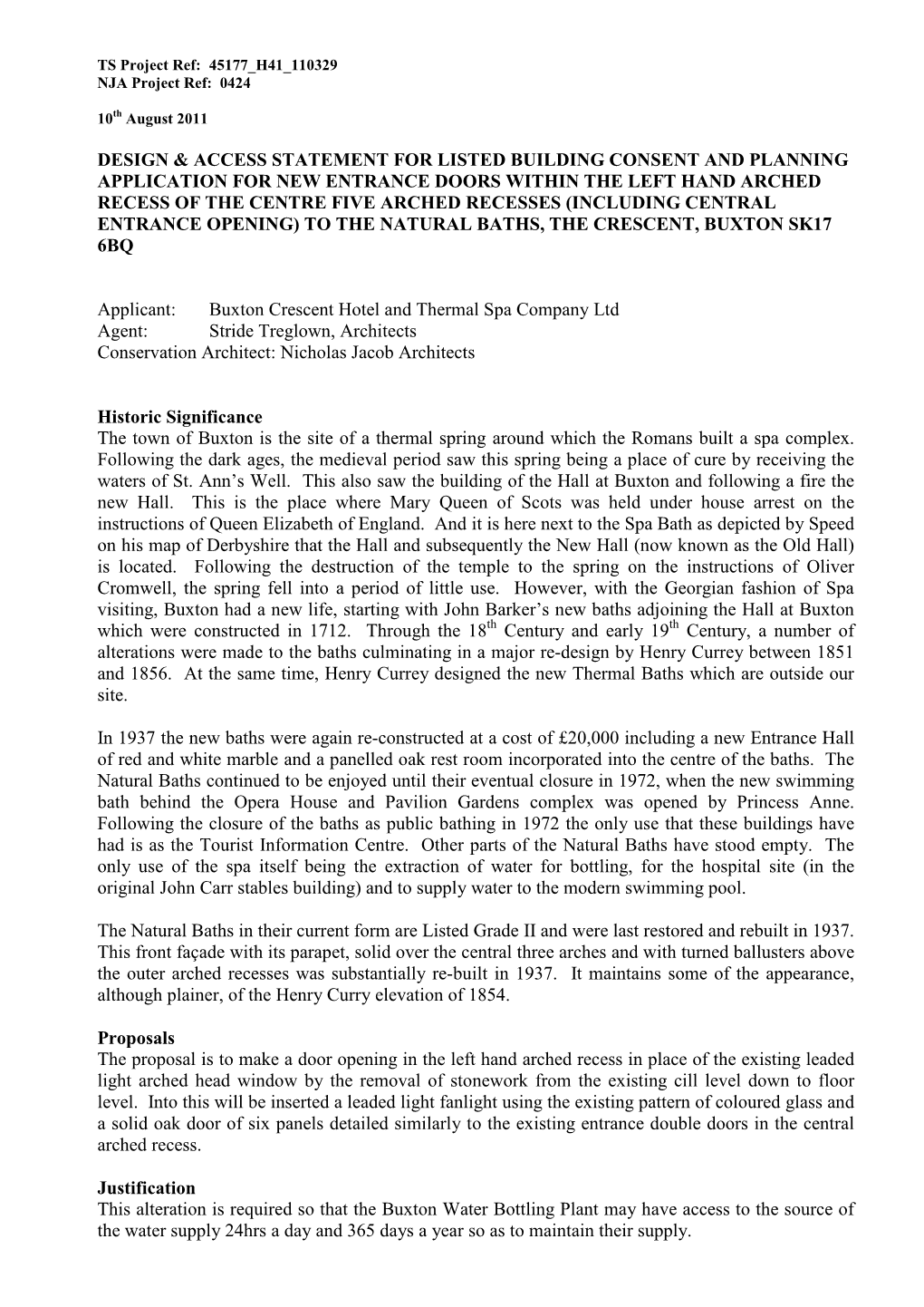 Design & Access Statement for Listed Building Consent and Planning