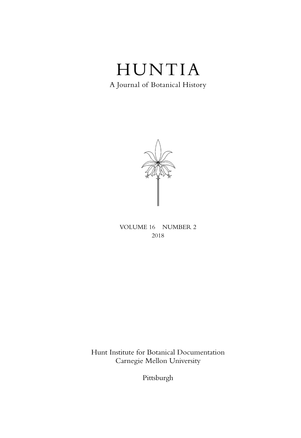 HUNTIA a Journal of Botanical History