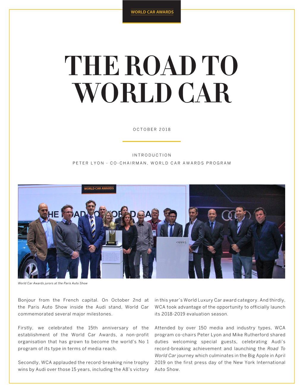 The Road to World Car