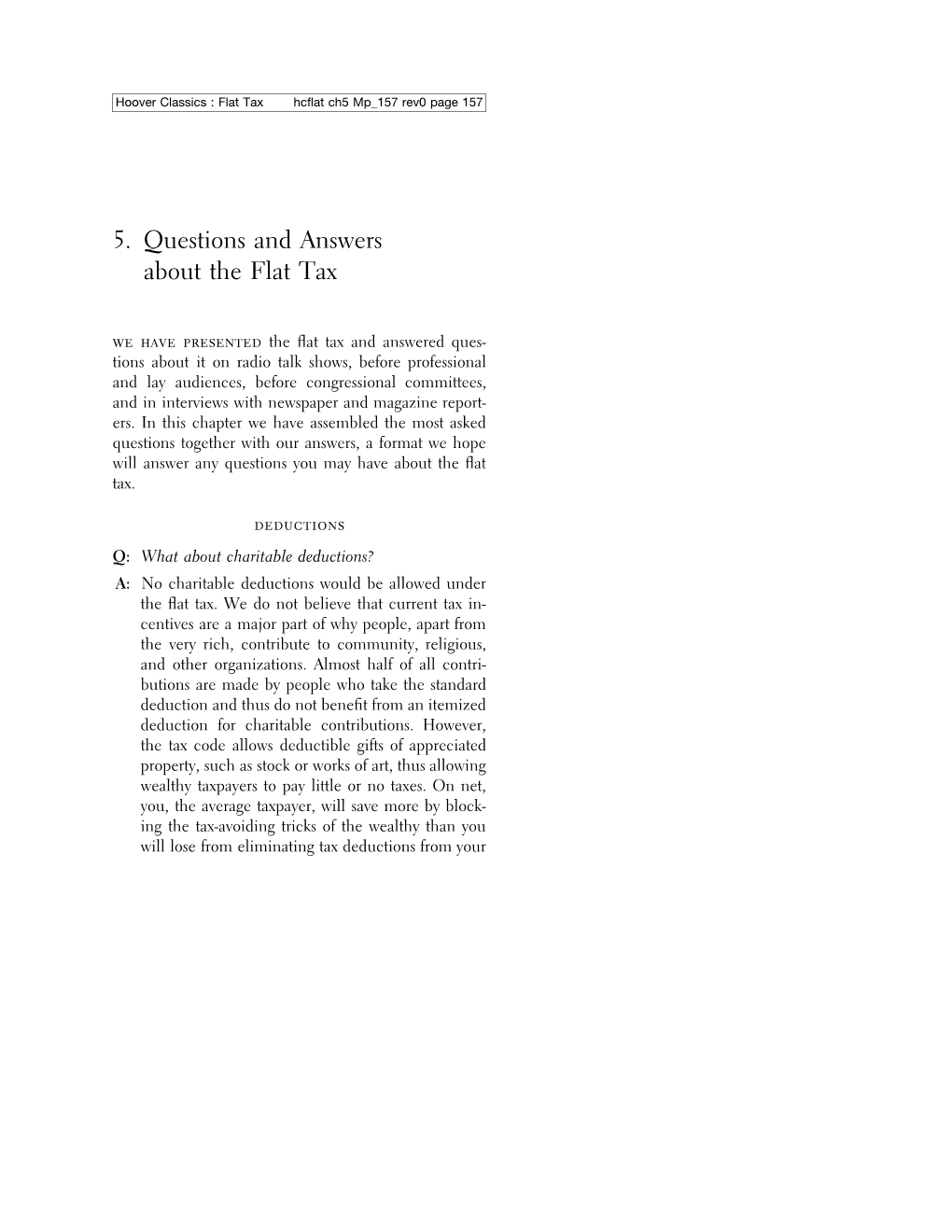 5. Questions and Answers About the Flat Tax