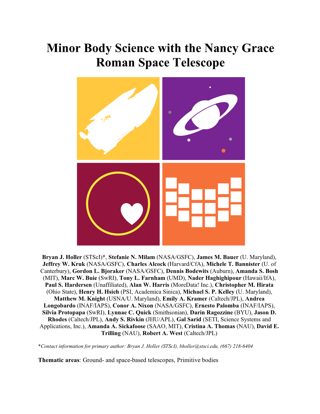 Minor Body Science with the Nancy Grace Roman Space Telescope