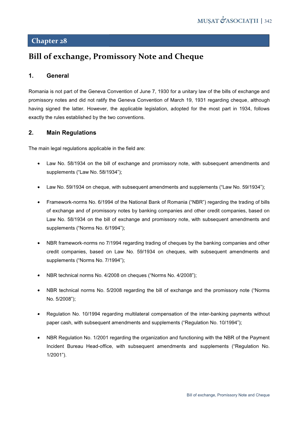 Bill of Exchange, Promissory Note and Cheque