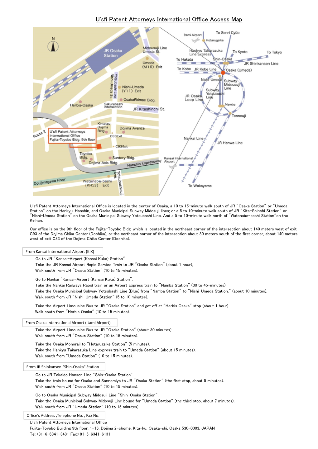 U'sfi Patent Attorneys International Office Access Map