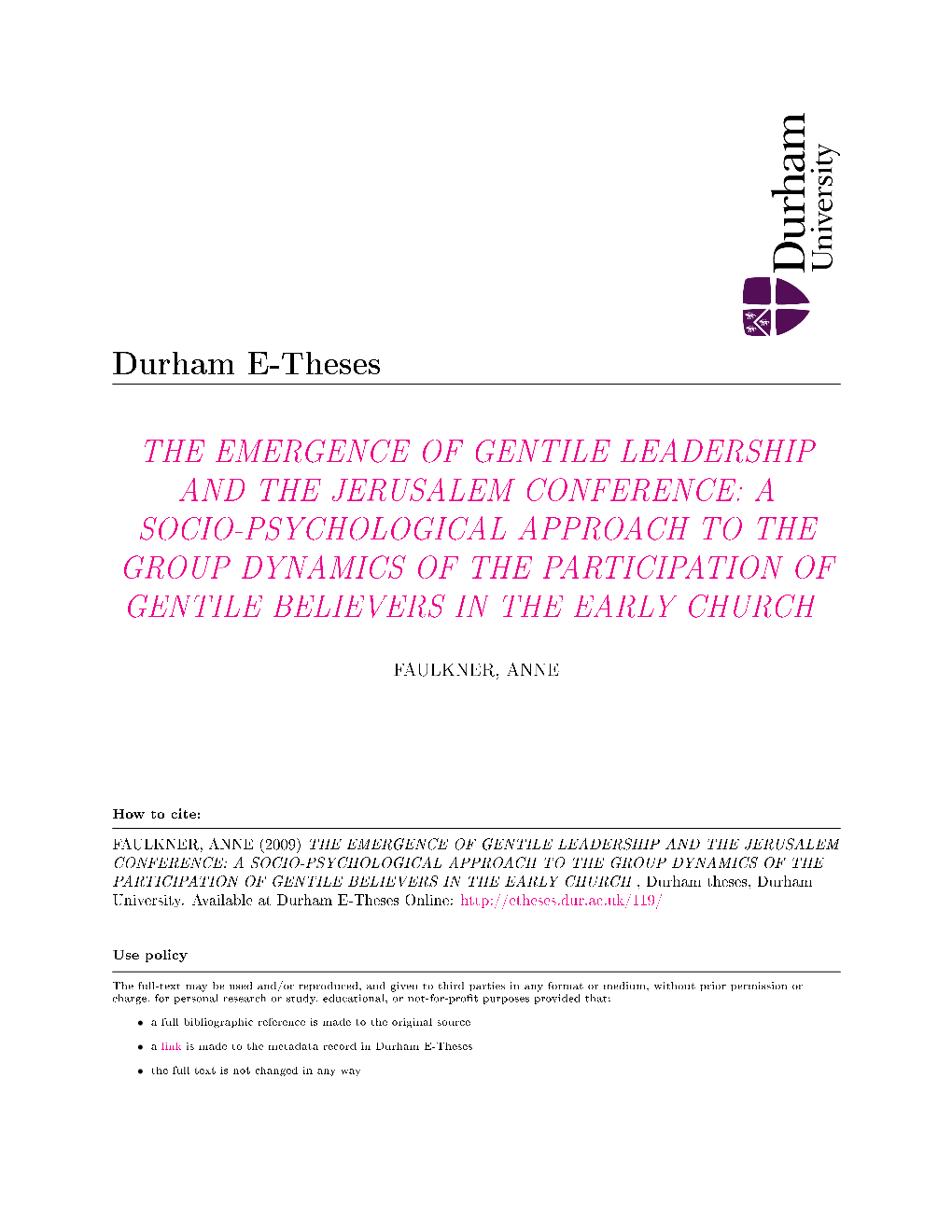 The Emergence of Gentile Leadership