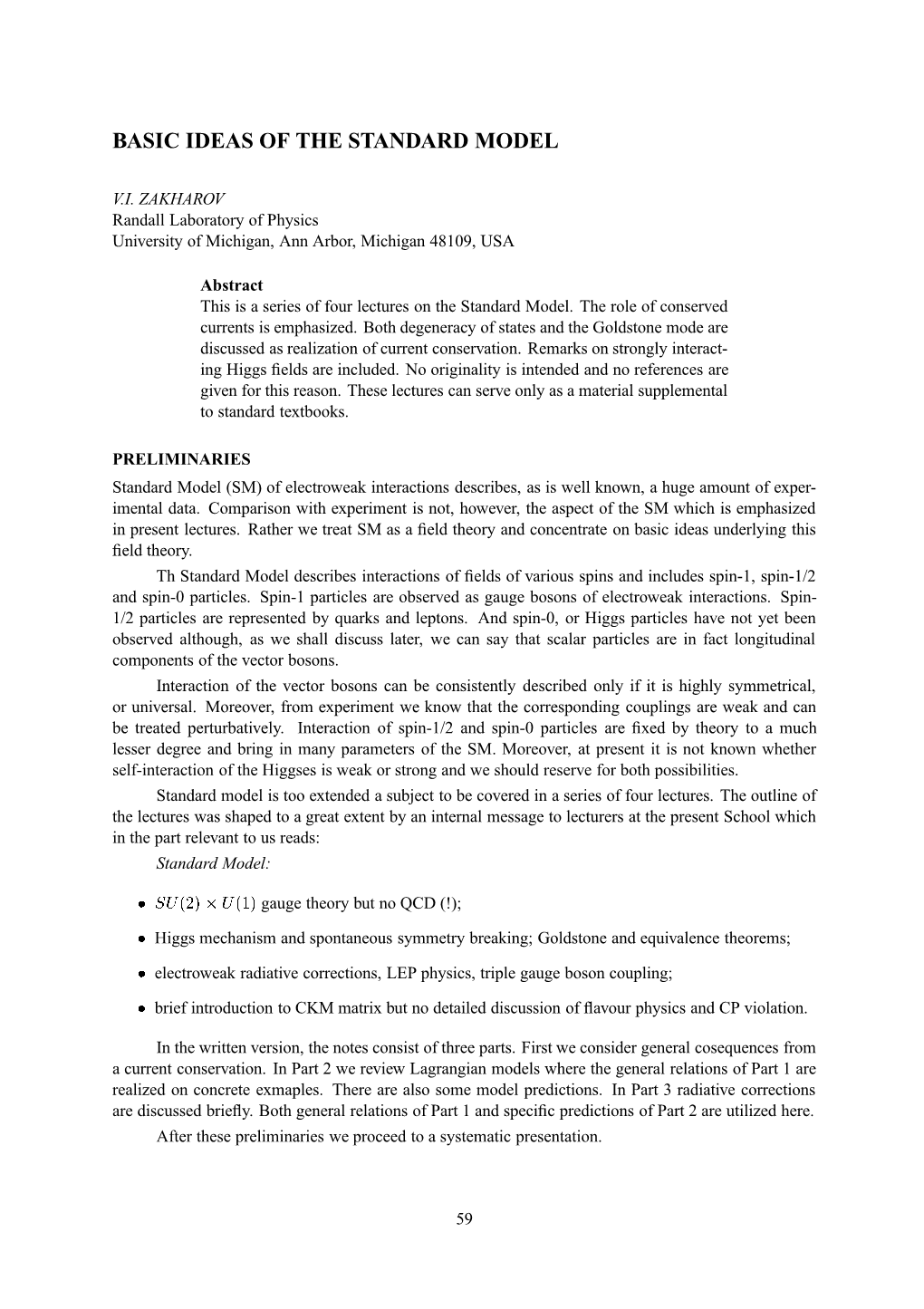 Basic Ideas of the Standard Model