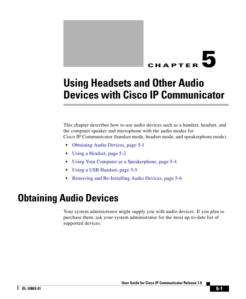 Using Headsets and Other Audio Devices with Cisco IP Communicator