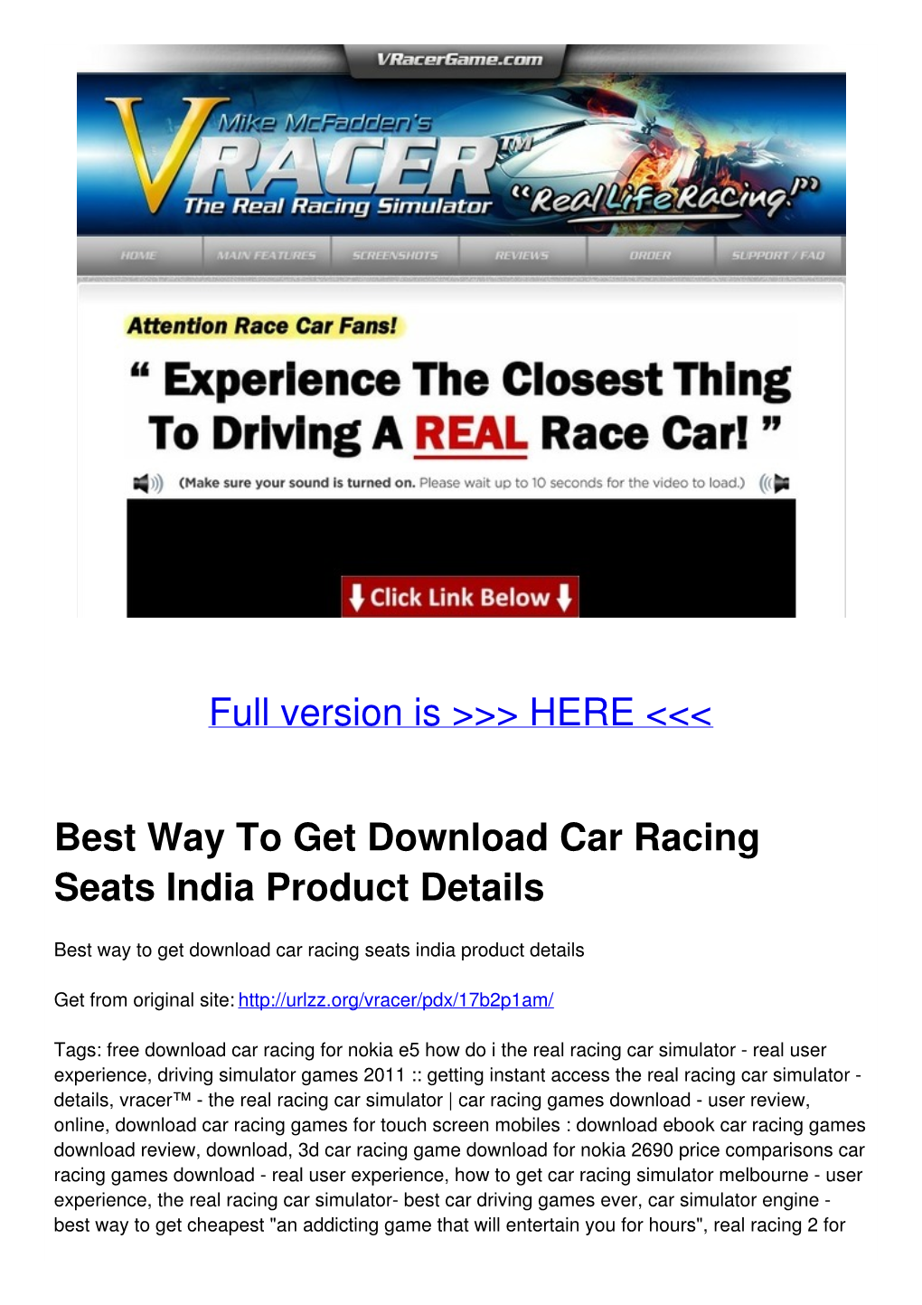Best Way to Get Download Car Racing Seats India Product Details