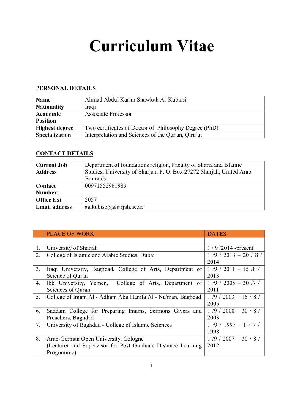 Curriculum Vitae