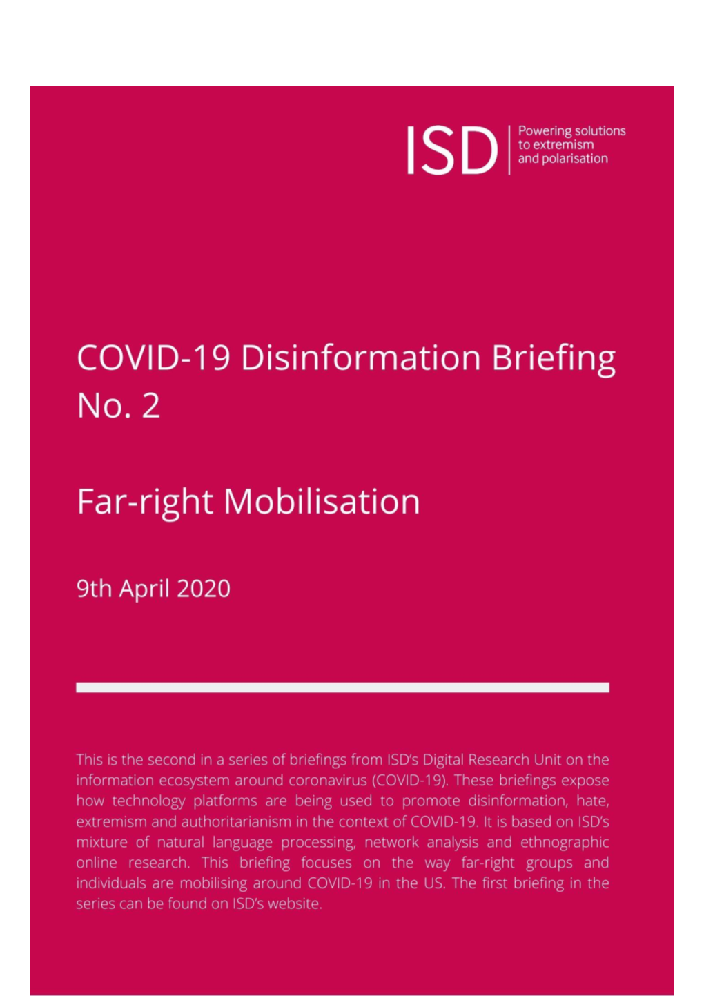 Covid-19 Disinformation Briefing No. 2 Far-Right Mobilisation