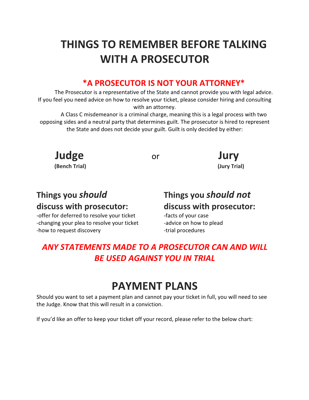 Things to Remember Before Talking with a Prosecutor