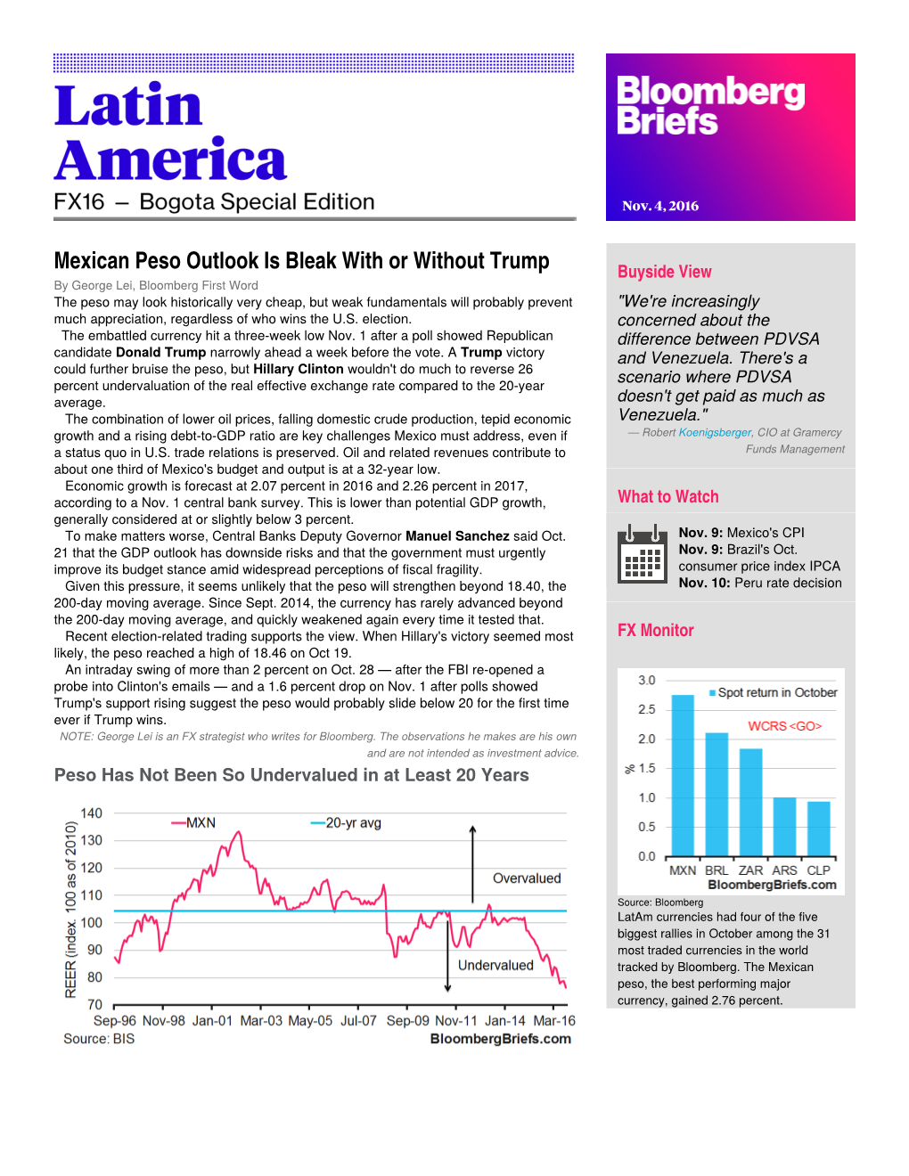 Colombian Peso Forecast Special Edition Nov