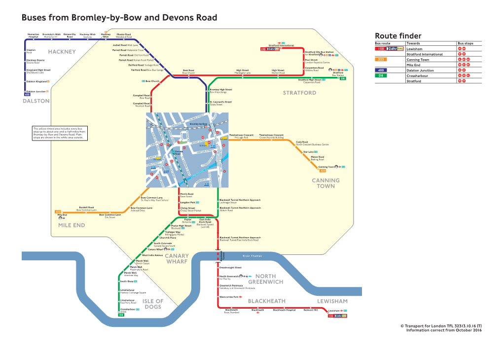 Buses from Bromley-By-Bow and Devons Road